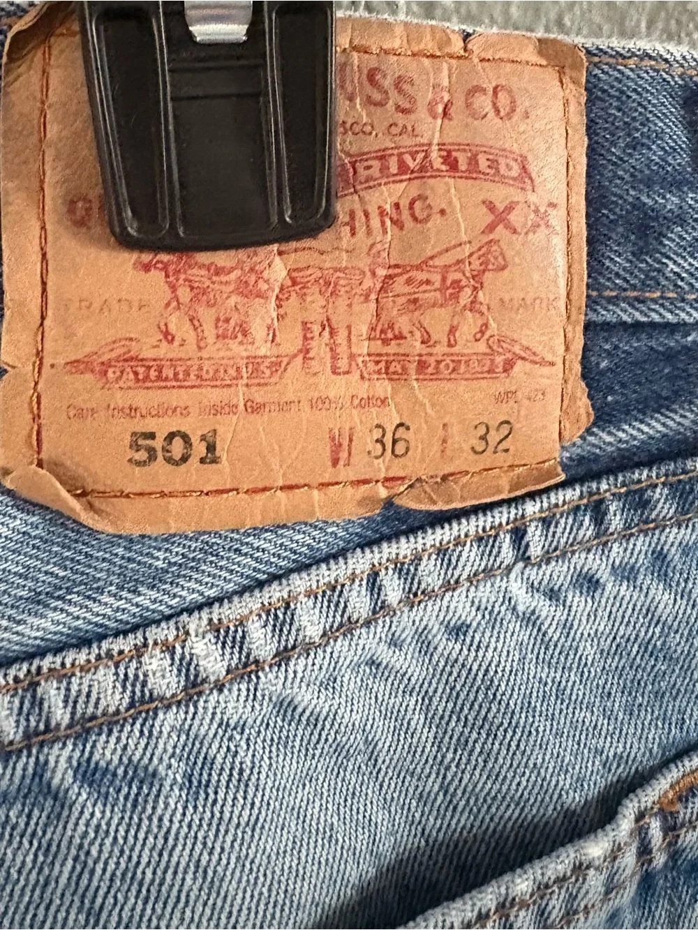 Levi's Light Blue Distressed Straight Jeans